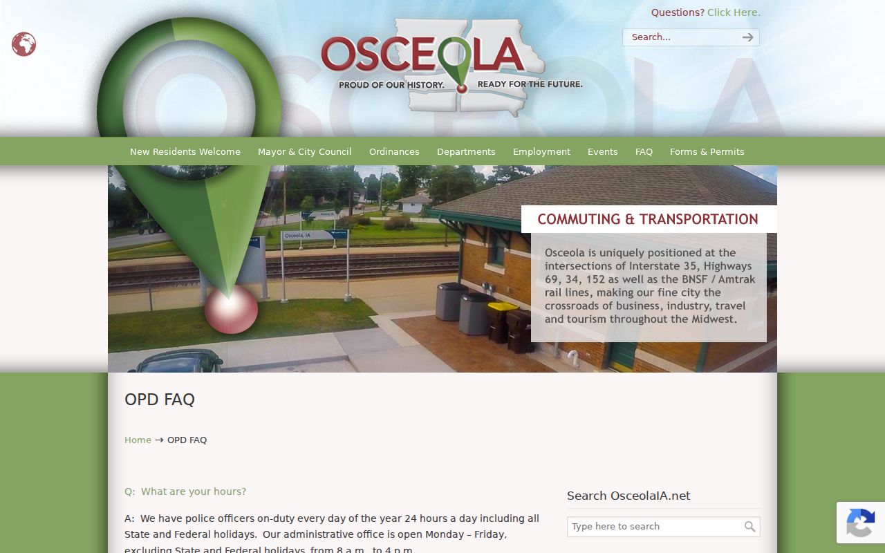 Clarke County arrest record instructions from the Osceola Police FAQ