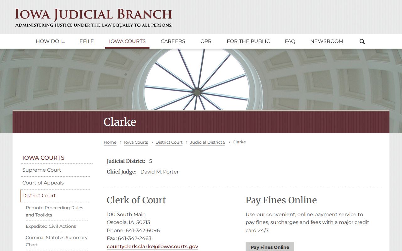 Clarke County criminal court case directory