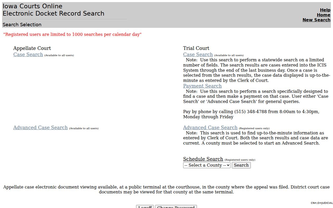 Clarke County criminal case Iowa Courts Online docket