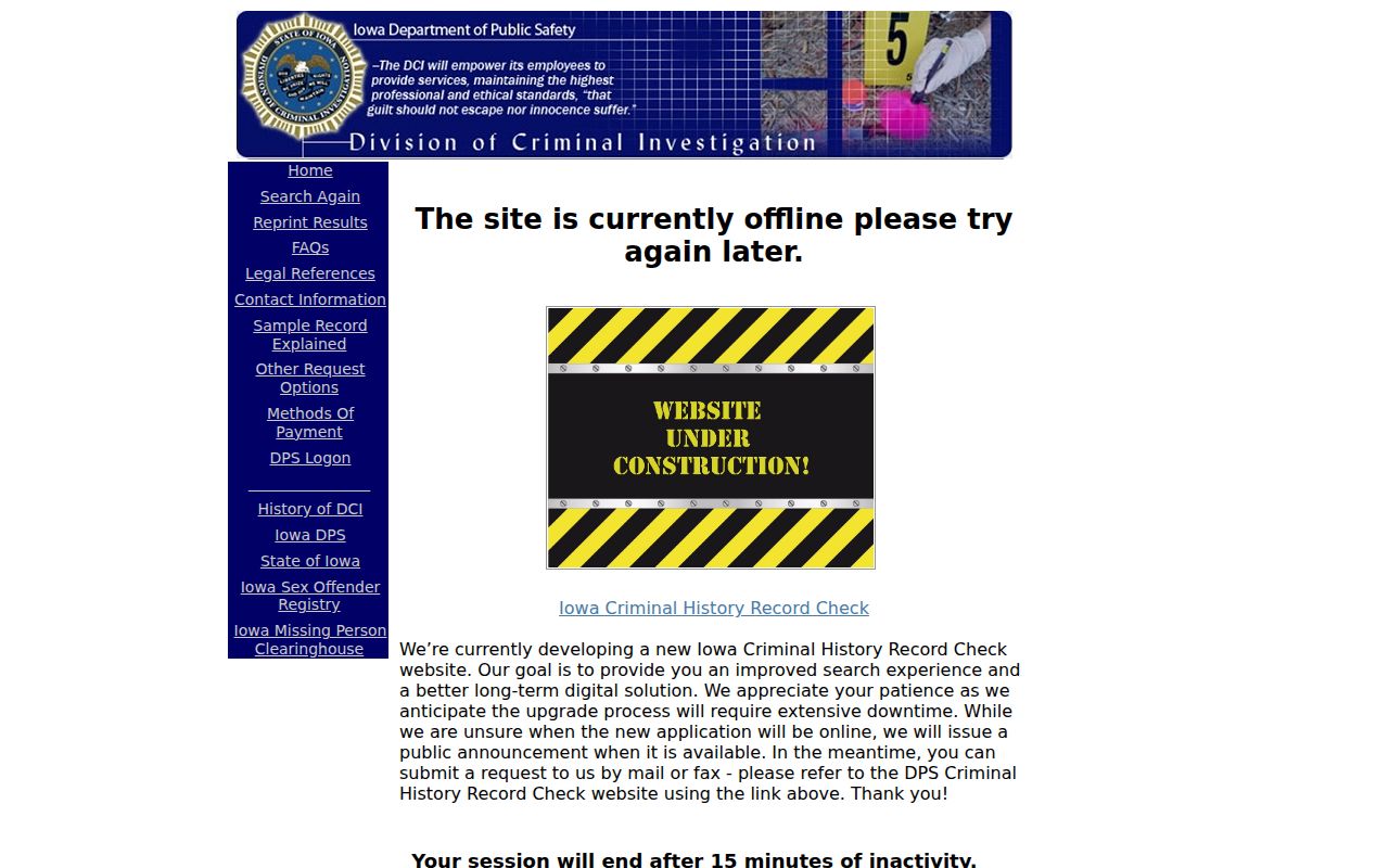 Clarke County criminal record DCI online request