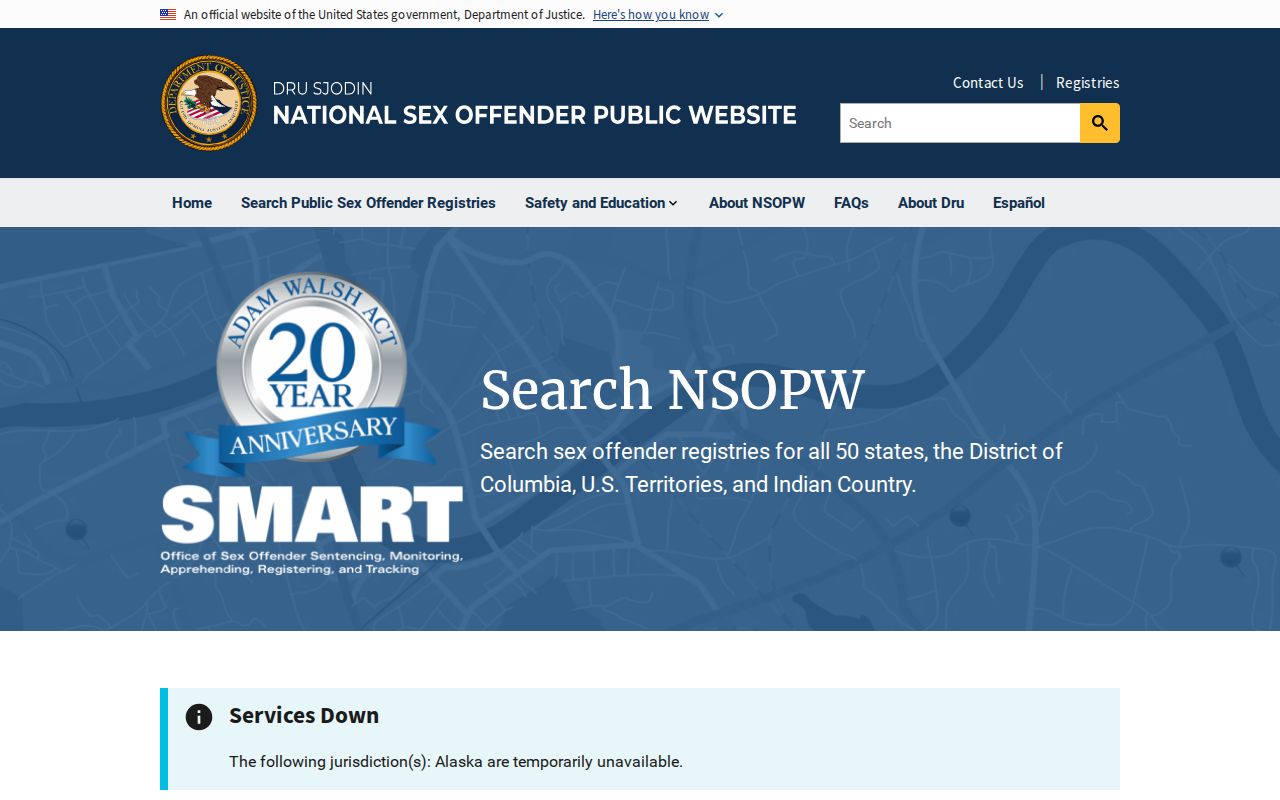 National registry layer for a Clarke County sex offender check